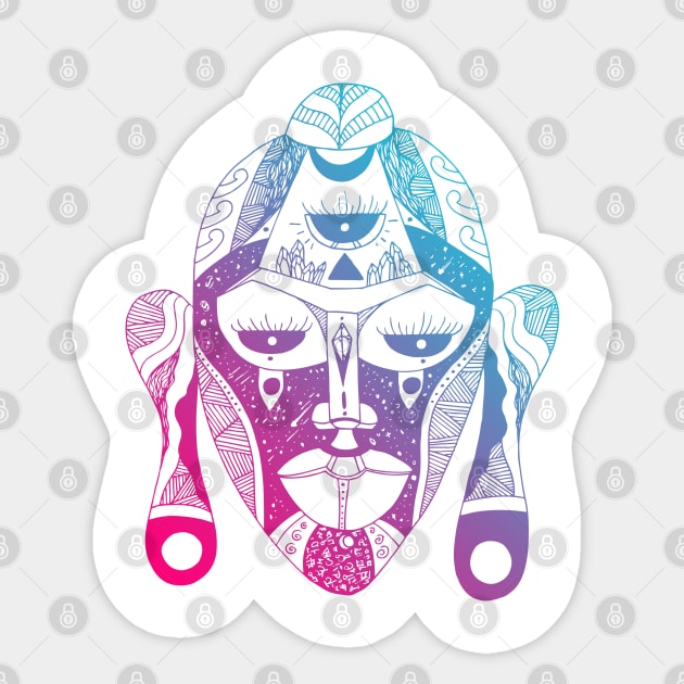 Dual Color African Mask 7 Sticker by kenallouis